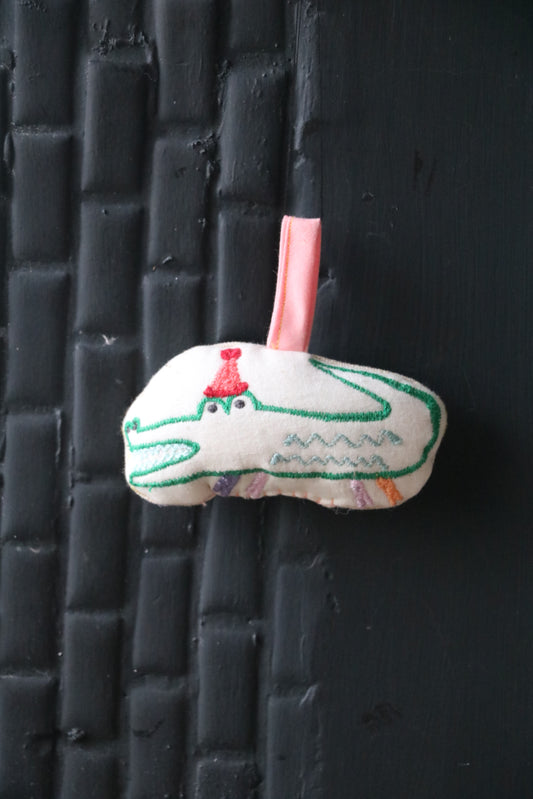 Handmade Crocodile Christmas Ornament