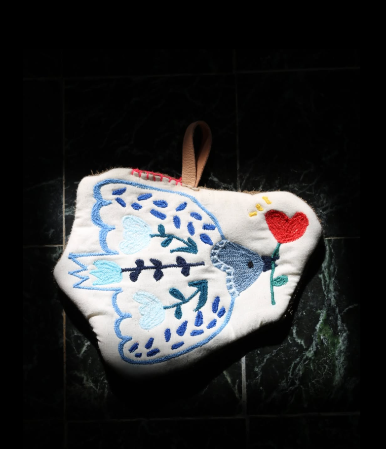 Handmade Blue Bird Shaped Coaster