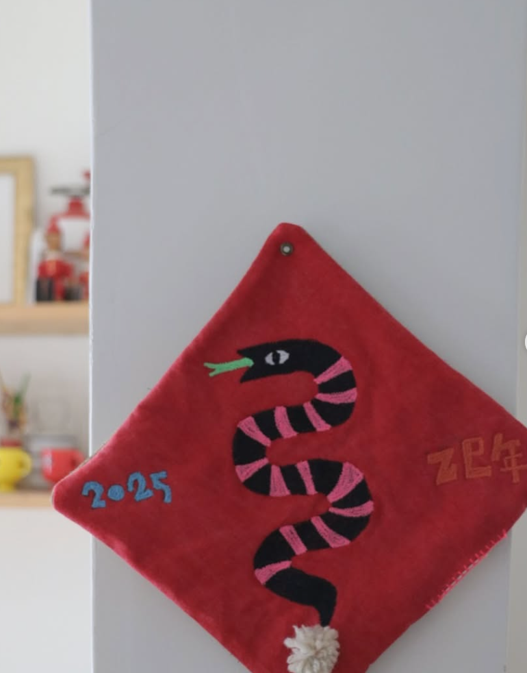 Handmade Red Chinese Snake Year Wall Decor