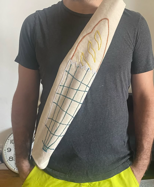 Handcrafted Baguette Bag with Leather Strap