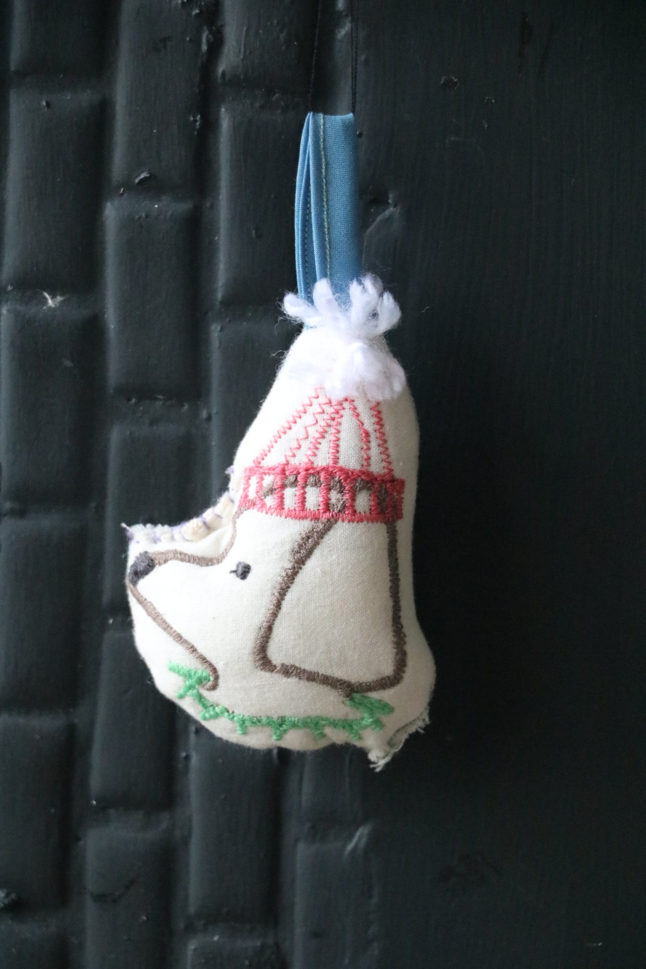 Handmade Cute Dog with Hat Ornament