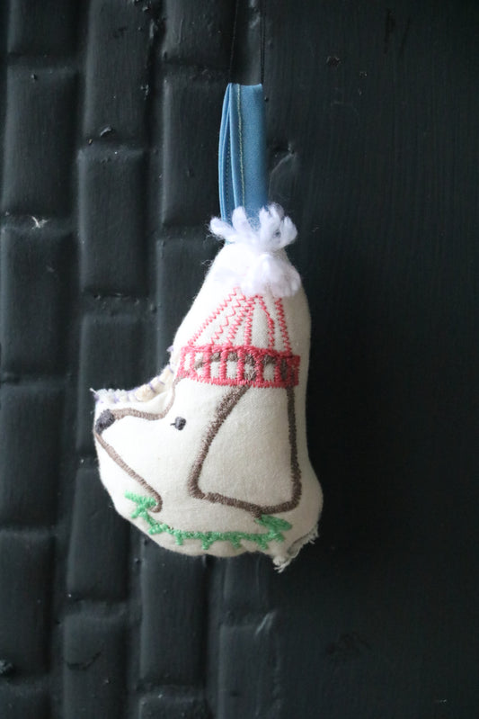 Handmade Cute Dog with Hat Ornament