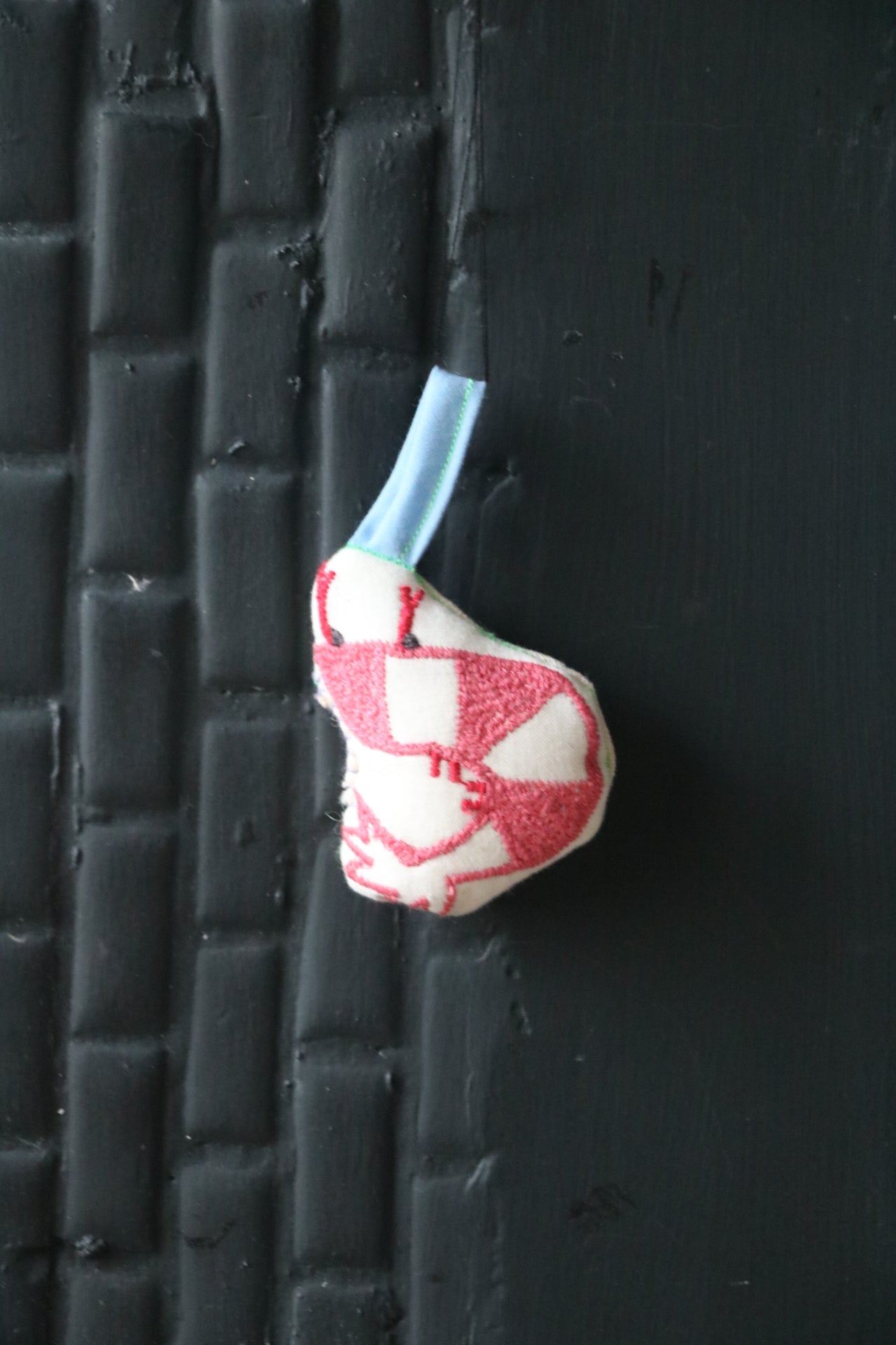 Handmade Shrimp‑Shaped Christmas Ornament