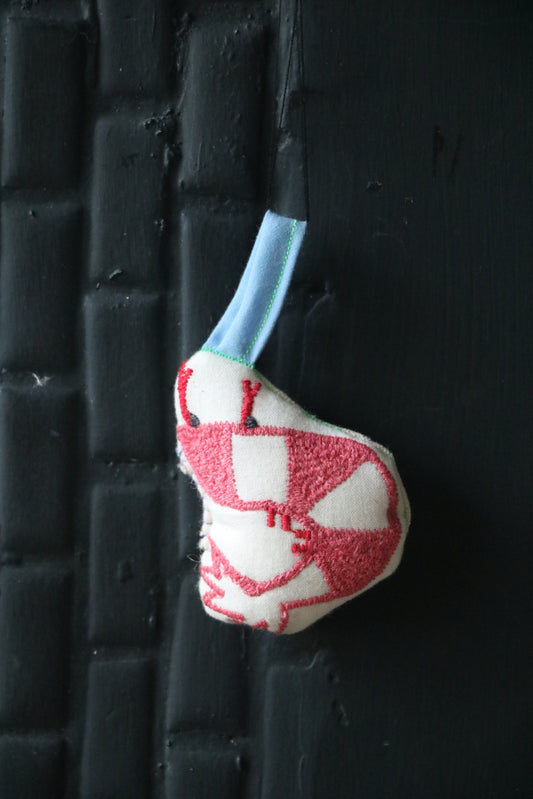 Handmade Shrimp‑Shaped Christmas Ornament