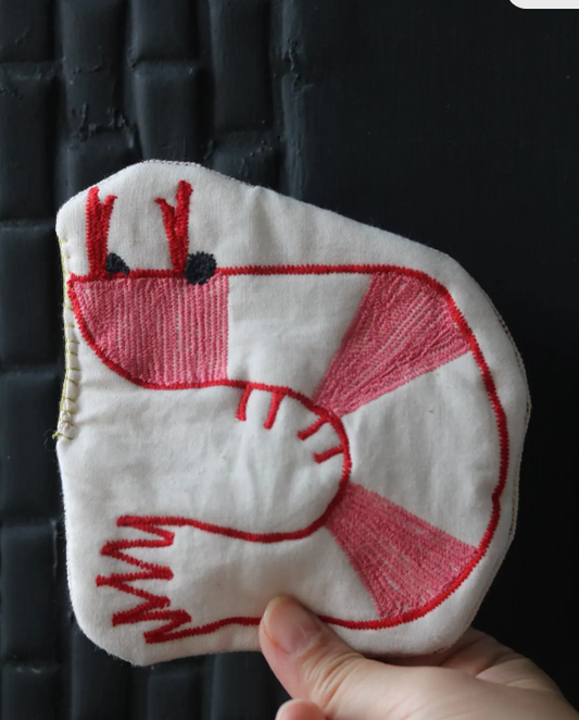 Handmade Shrimp-Shaped Coaster