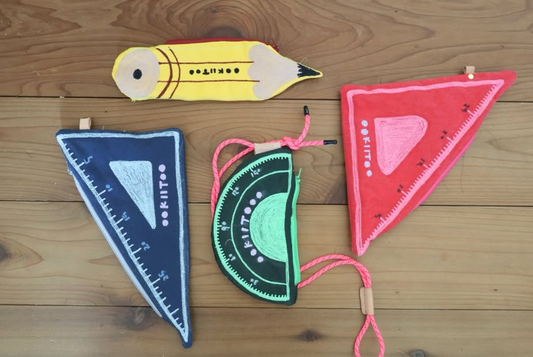 Handmade Red Triangle Ruler Shaped Bag