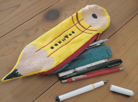 Handmade Yellow Pencil Shape Pencil Bag
