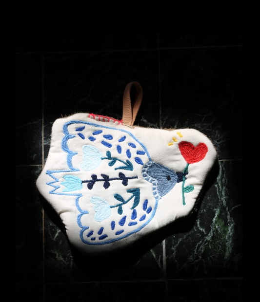Handmade Blue Bird Shaped Coaster